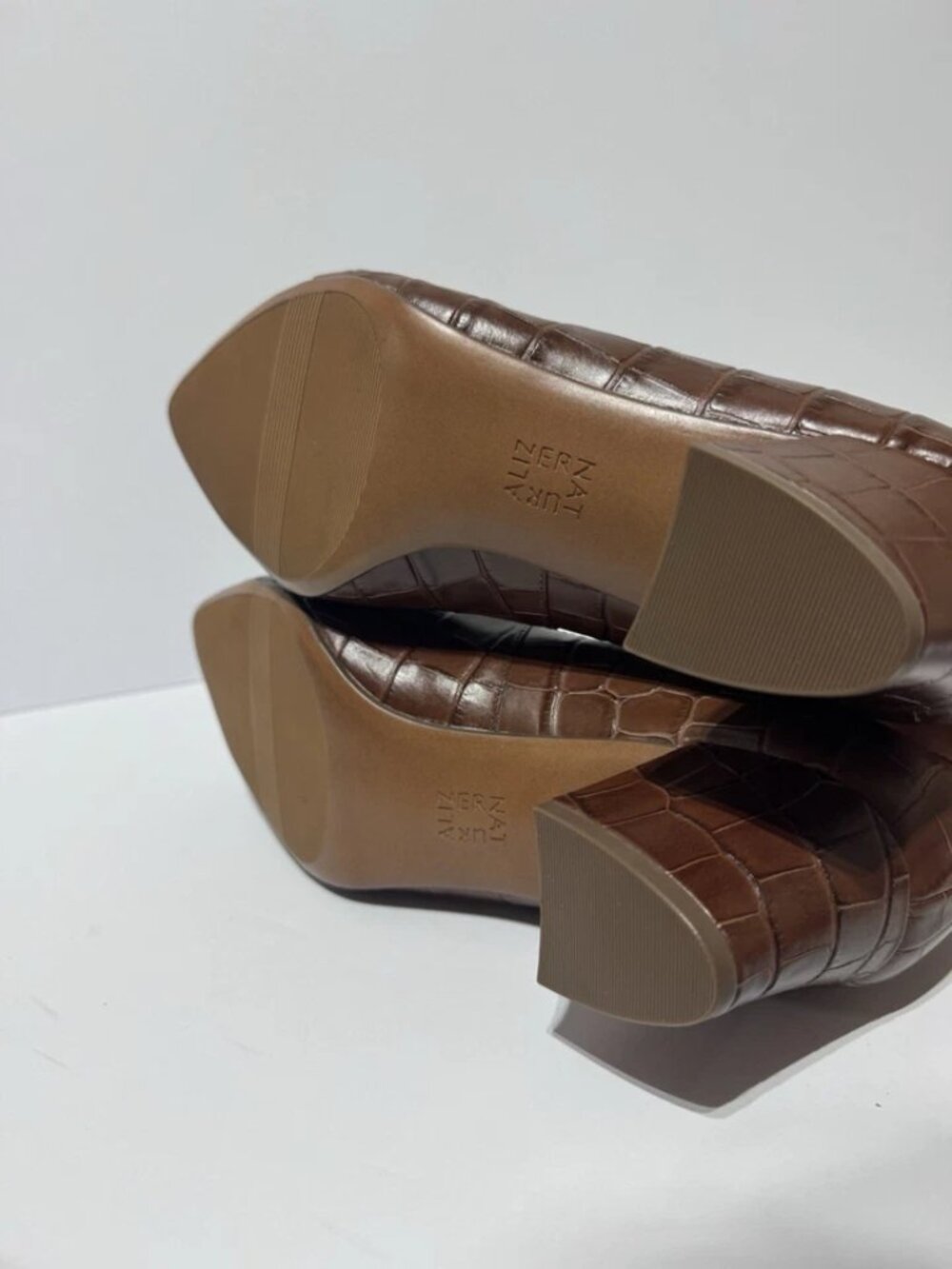 Naturalizer Womens Mali Pump Heels Brown Croc Size 12W - Picture 5 of 6